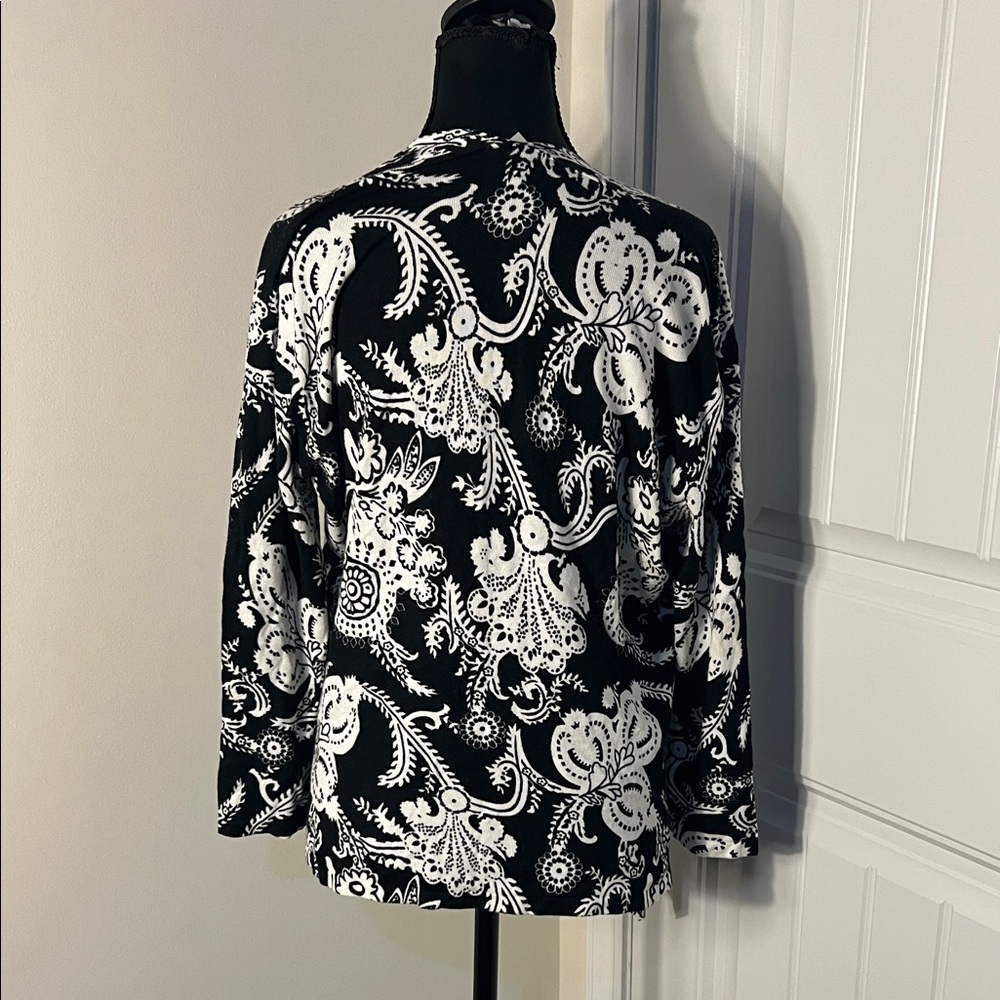 Cache Monochrome Paisley Knit Cardigan - Picture 4 of 6